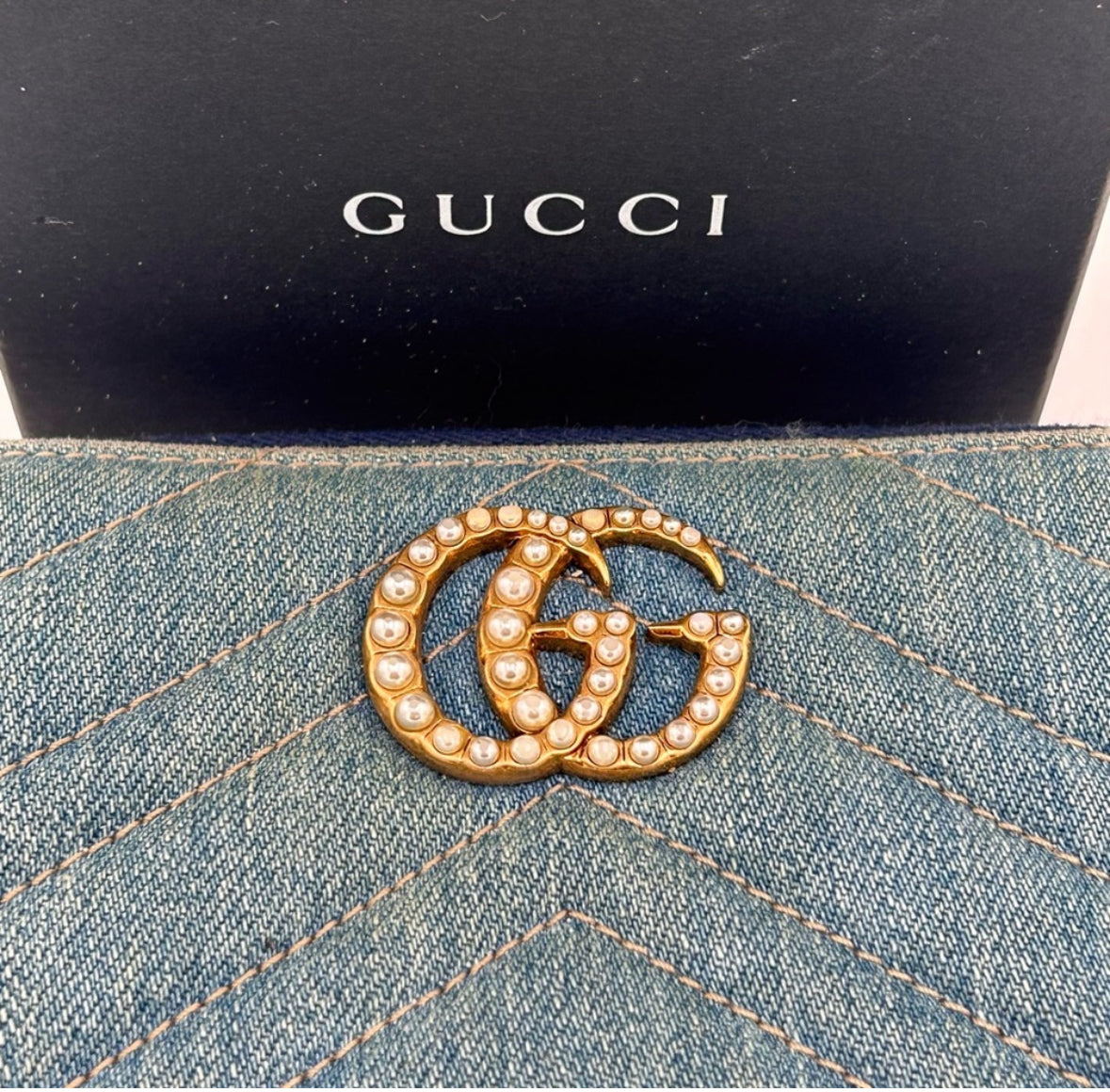 Gucci Marmont Denim Wallet