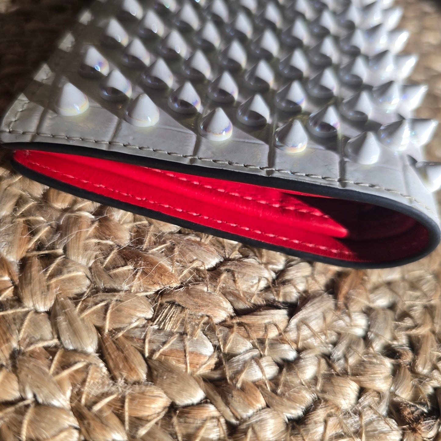 Christian Louboutin White Studded Wallet