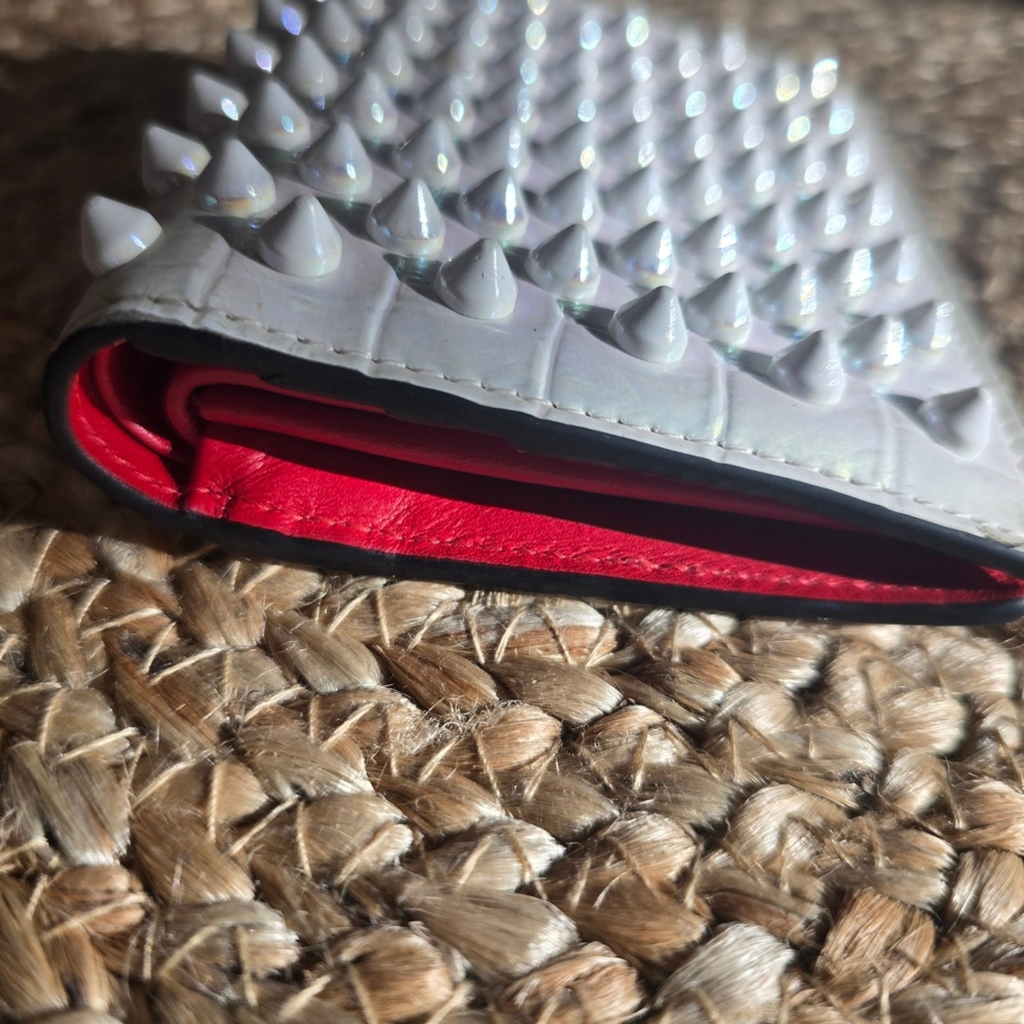 Christian Louboutin White Studded Wallet