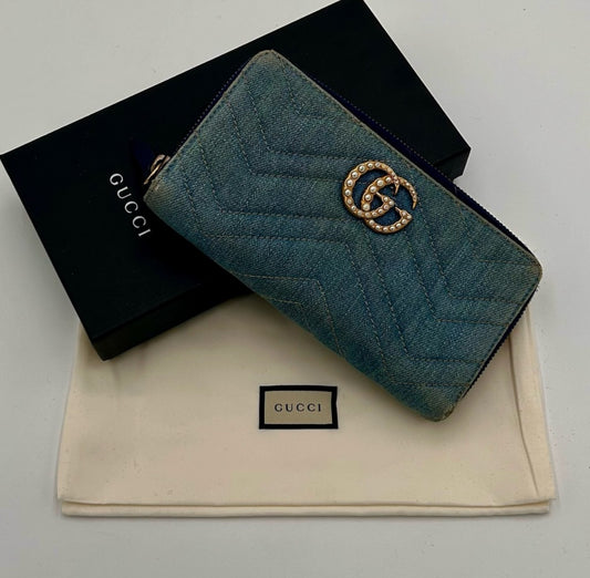 Gucci Marmont Denim Wallet