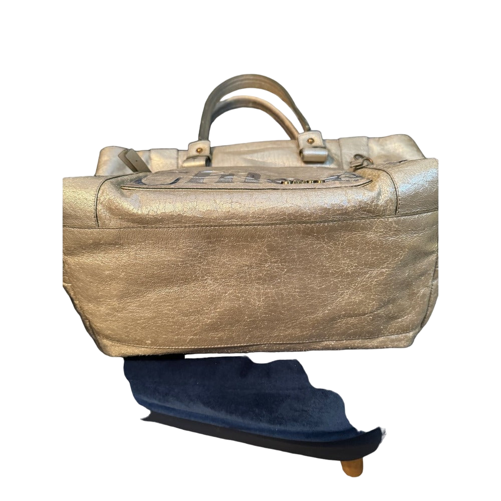 Chloe Distressed Gold Leather Tote