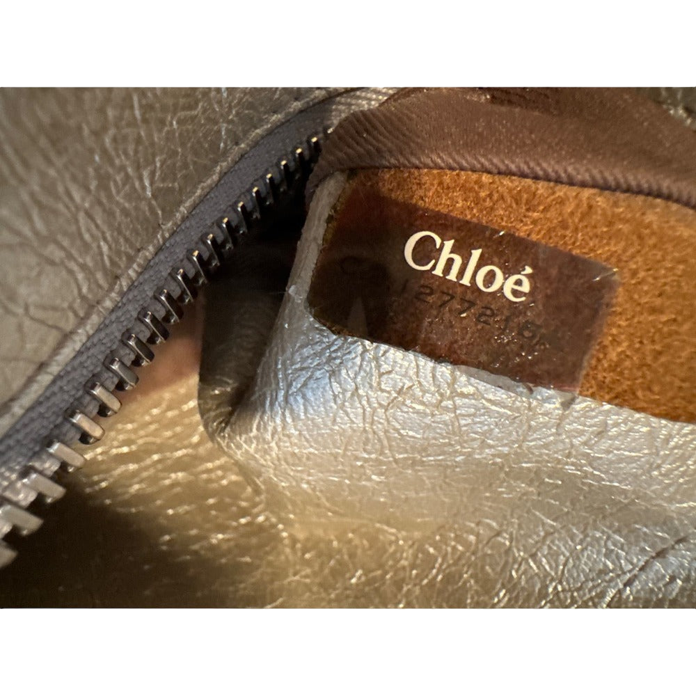 Chloe Distressed Gold Leather Tote