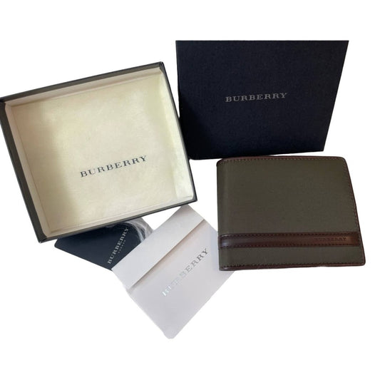 Burberry Men’s Nylon/Leather Bifold Wallet