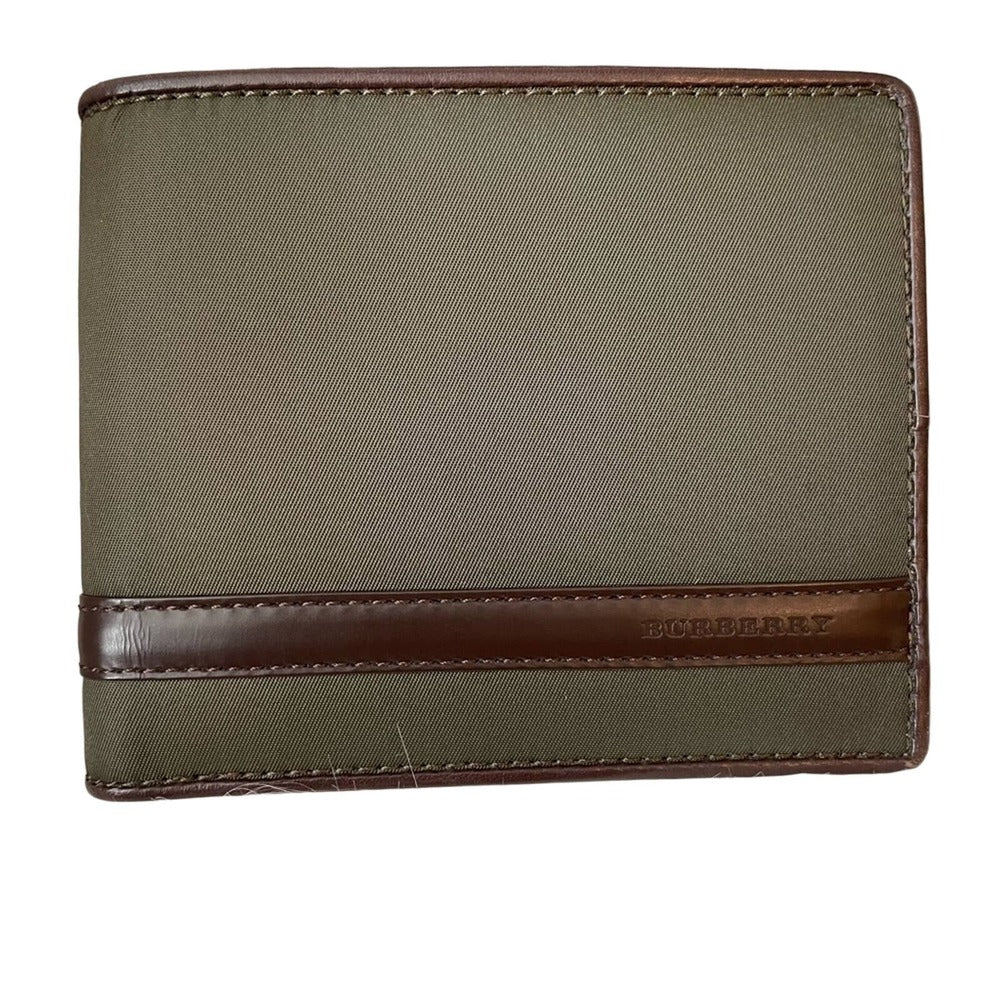 Burberry Men’s Nylon/Leather Bifold Wallet